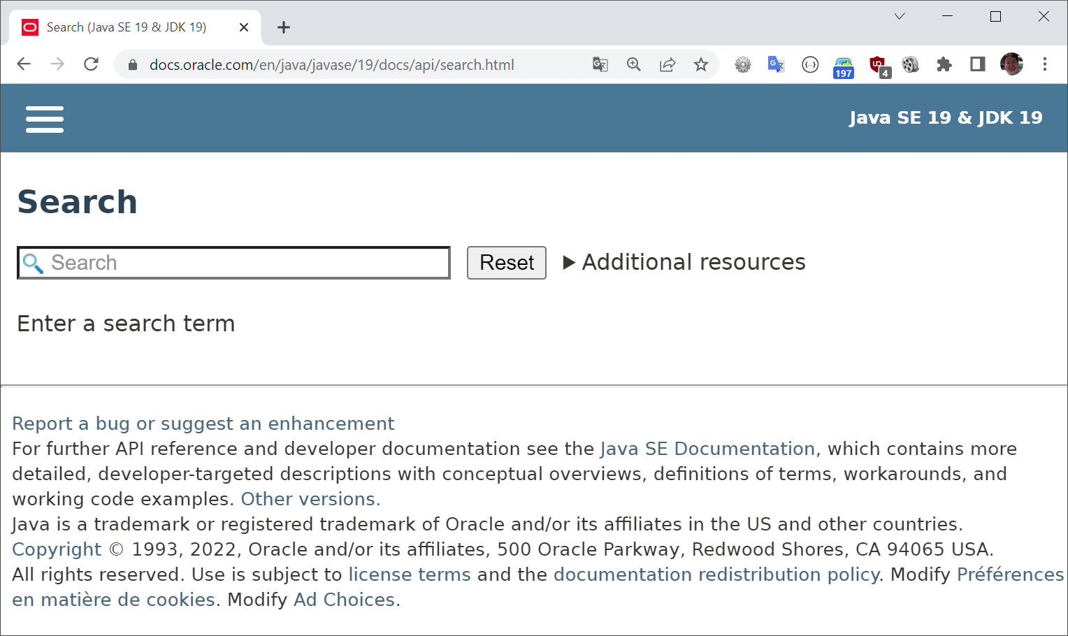 Recherche Javadoc